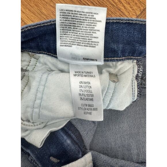 AGOLDE Sophie Mid Rise Skinny Size 28 Crop Ankle Raw Hem Jeans - Picture 11 of 12